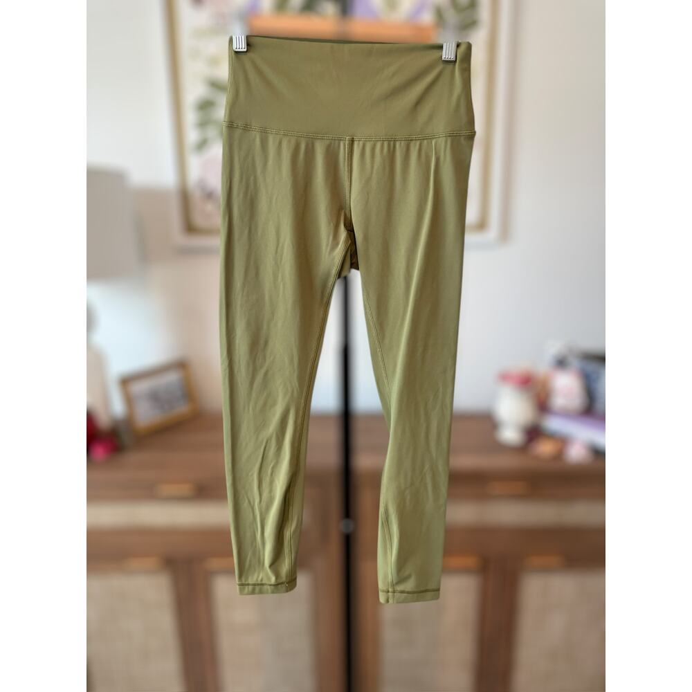 Lululemon Align High Rise Crop 23" Nulu Bronze Green Leggings Size 6